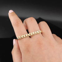 Real 10K Gold Cuban Double Finger Ring