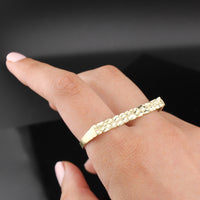 Anillo doble de pepita de oro de 10K auténtico