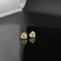 Real 10K Gold Heart Nugget Studs Dainty