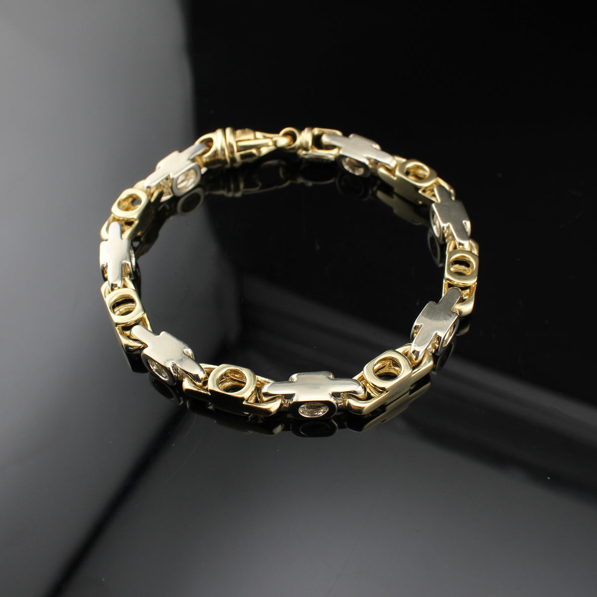 Pulsera de hombre de oro auténtico de 14K, pesada