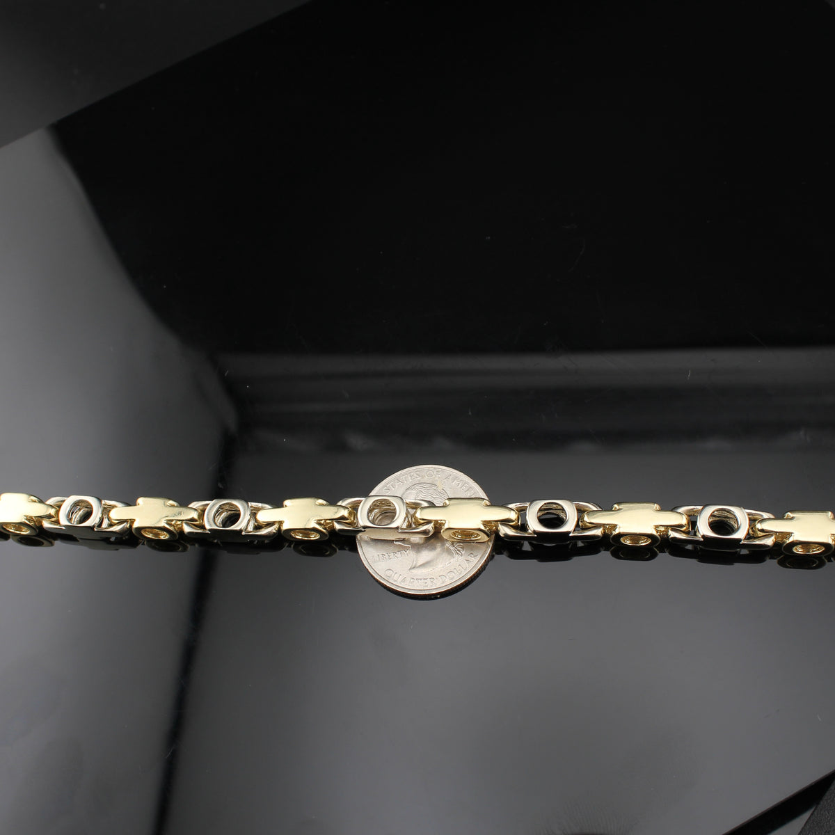 Pulsera de hombre de oro auténtico de 14K, pesada