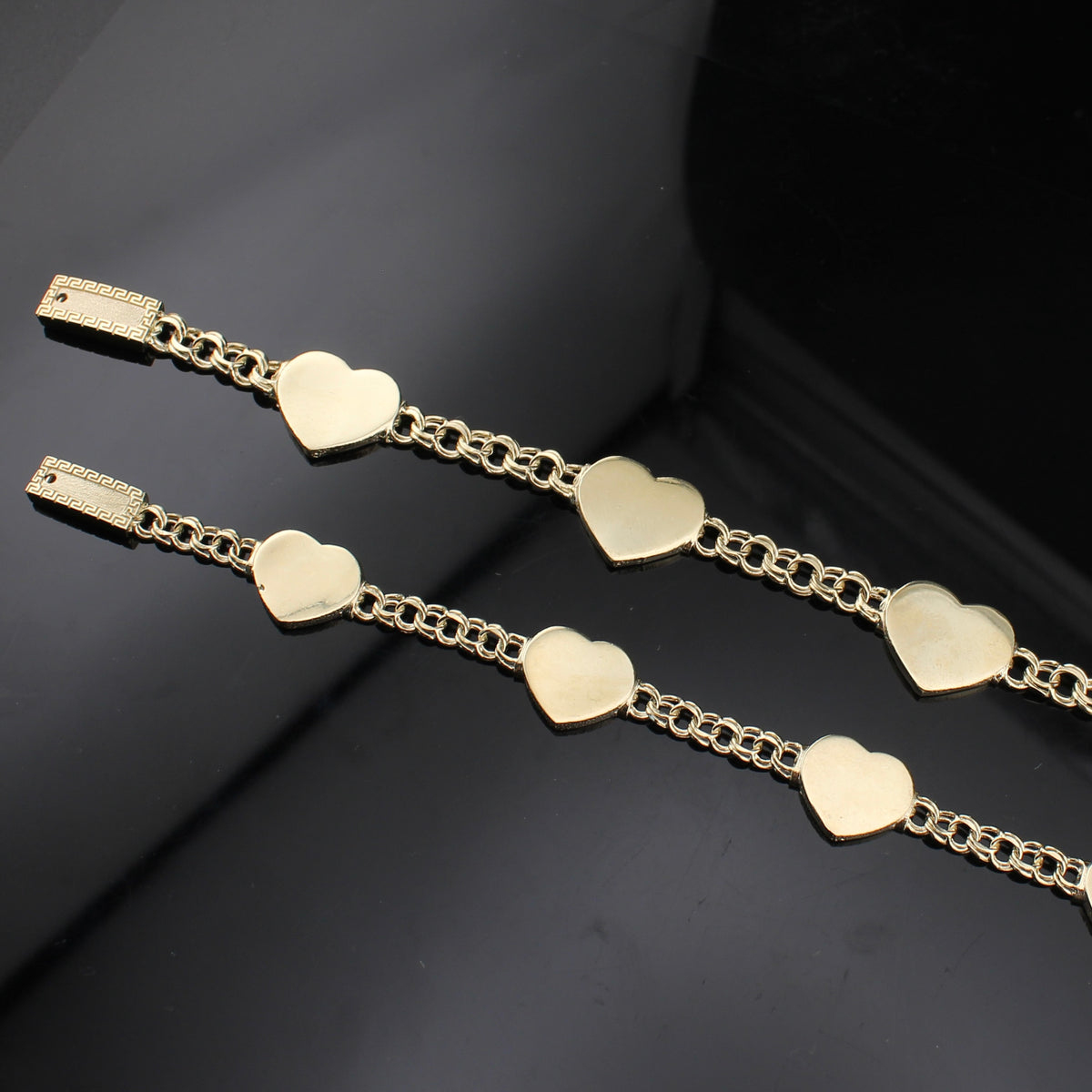 Pulsera Chino Corazón de Oro de 10K Real
