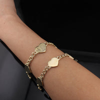 Pulsera Chino Corazón de Oro de 10K Real