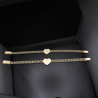 Pulsera de corazón china de oro de 10K auténtico