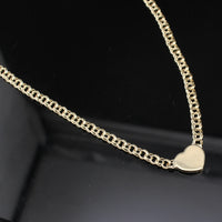 Real 10K Gold 5mm Heart Chino Chain