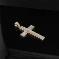 10k Diamond Cross Pendant Two Tone - alternate view - ICEbyAK