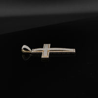 10k Diamond Cross Pendant Two Tone - alternate view - ICEbyAK