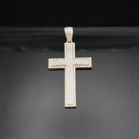 10k Diamond Cross Pendant Two Tone - alternate view - ICEbyAK