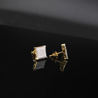 Pendientes de oro de 10K auténtico con diamantes cuadrados de 0,23 CTW