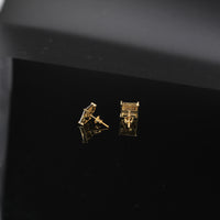 Pendientes de oro de 10K auténtico con diamantes cuadrados de 0,23 CTW