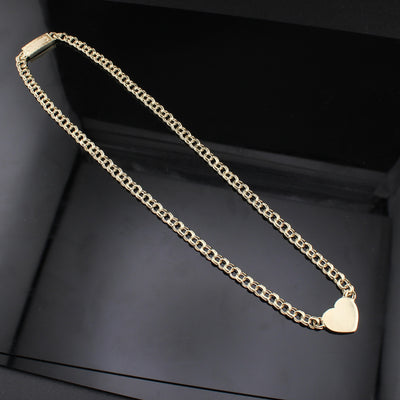 10K Gold Womens Chino Heart Necklace 18 in