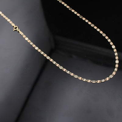 14K Real Gold Tri Color Valentino Chains
