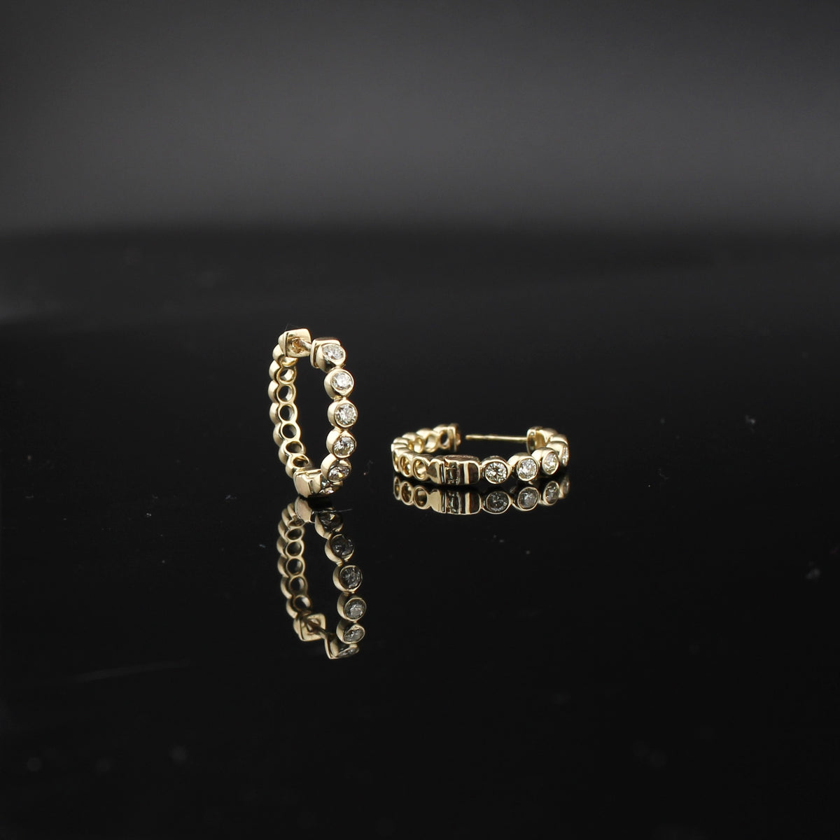 Real 10K Gold Diamond Hoops 0.35 CTW
