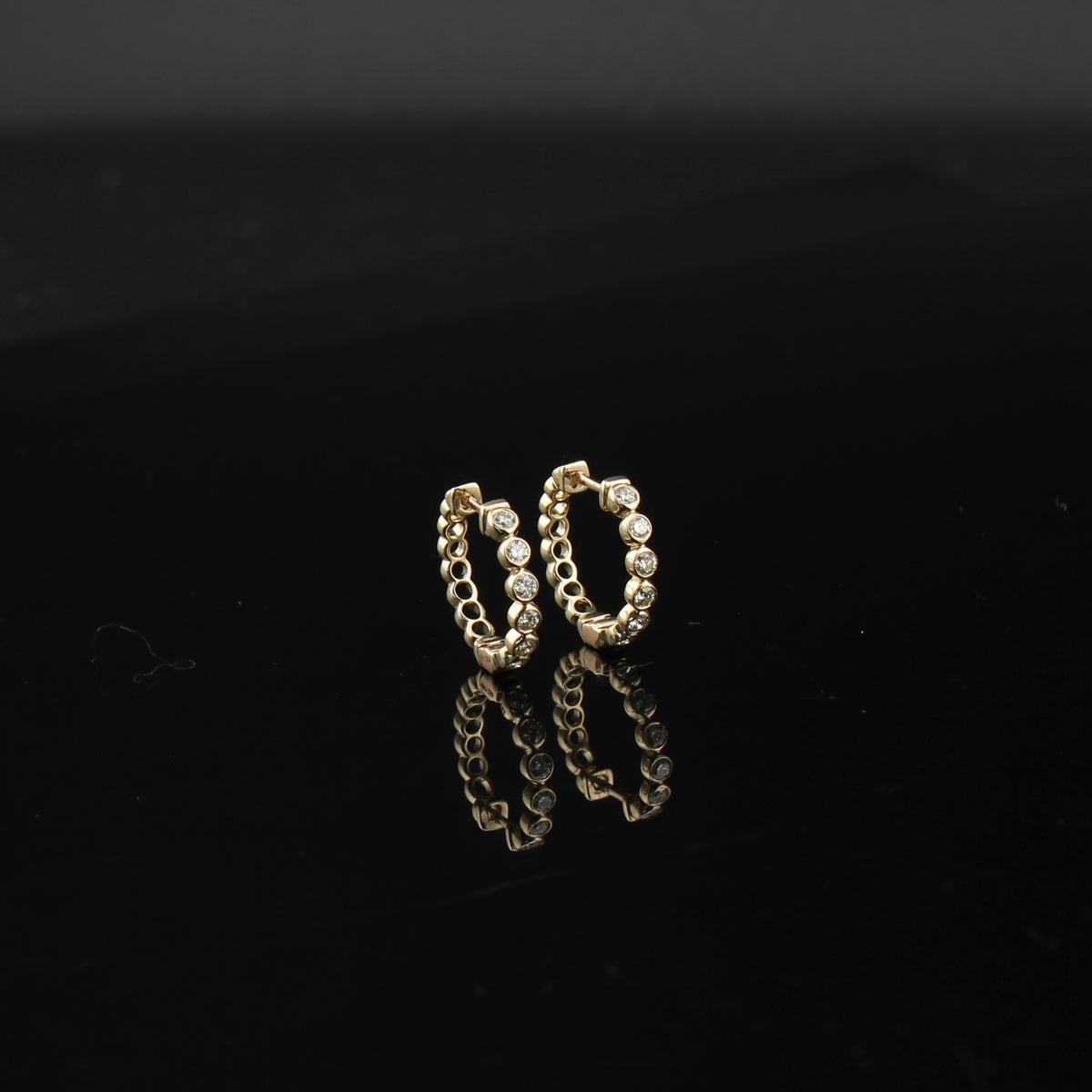 Real 10K Gold Diamond Hoops 0.35 CTW