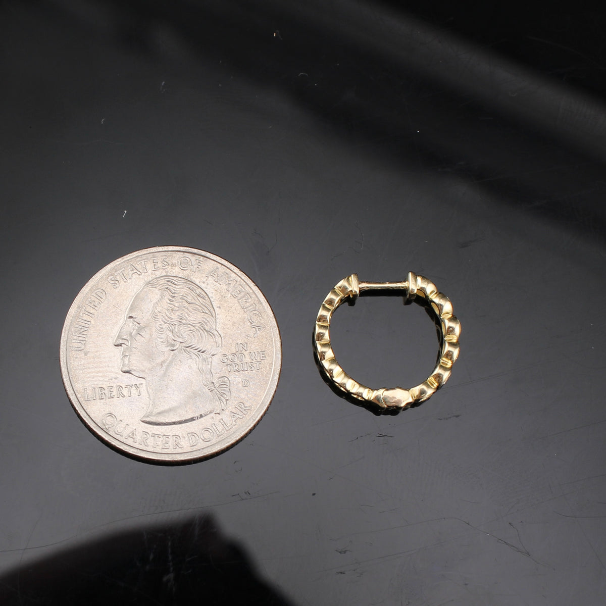 Real 10K Gold Diamond Hoops 0.35 CTW
