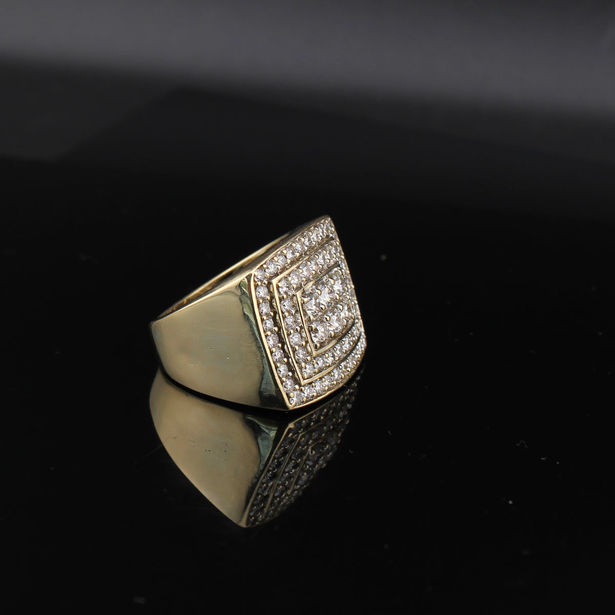 Real 10K Gold Diamond Mens Ring
