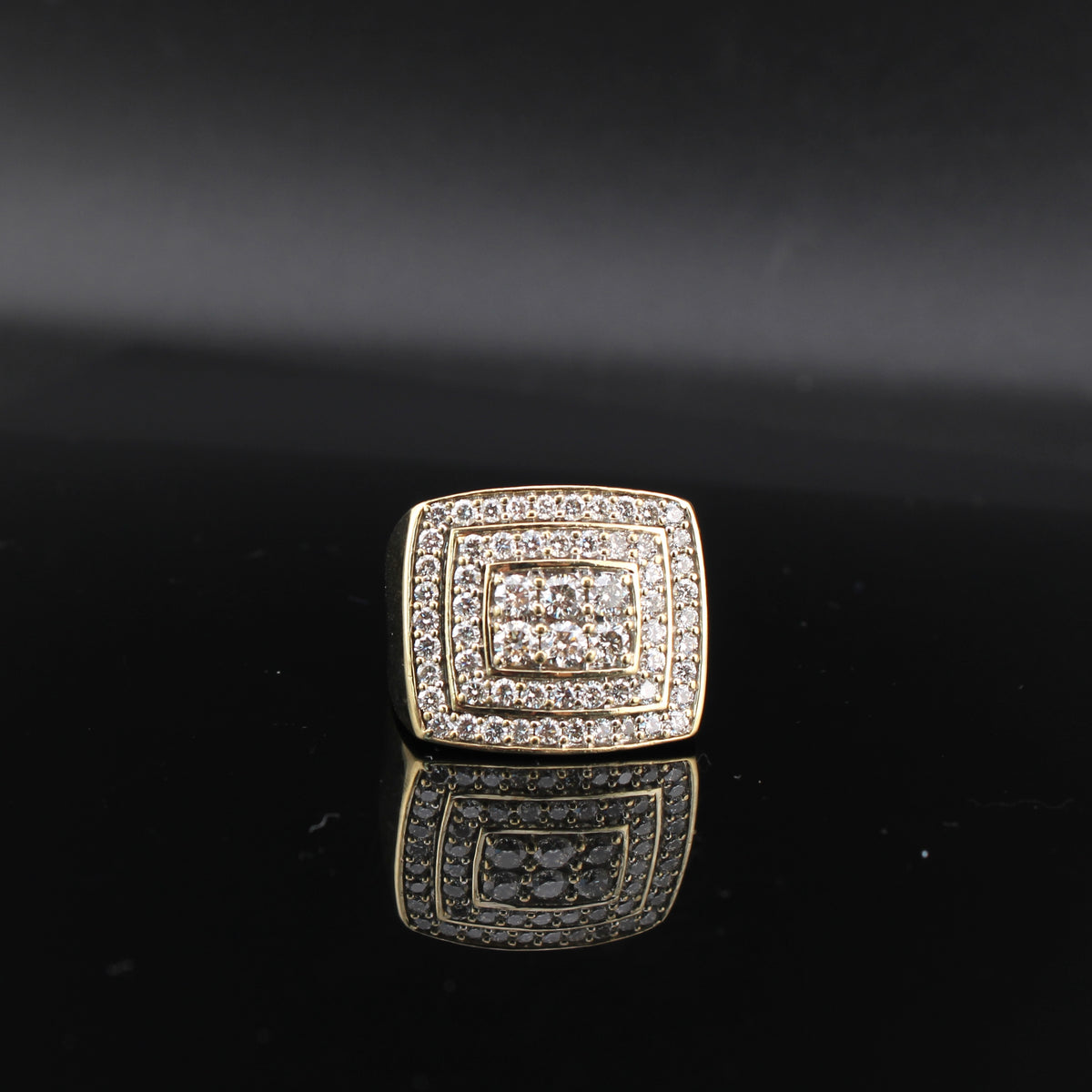 Real 10K Gold Diamond Mens Ring