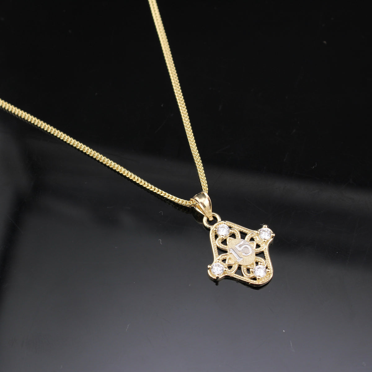 Real 10K Gold Quinceañera Pendant
