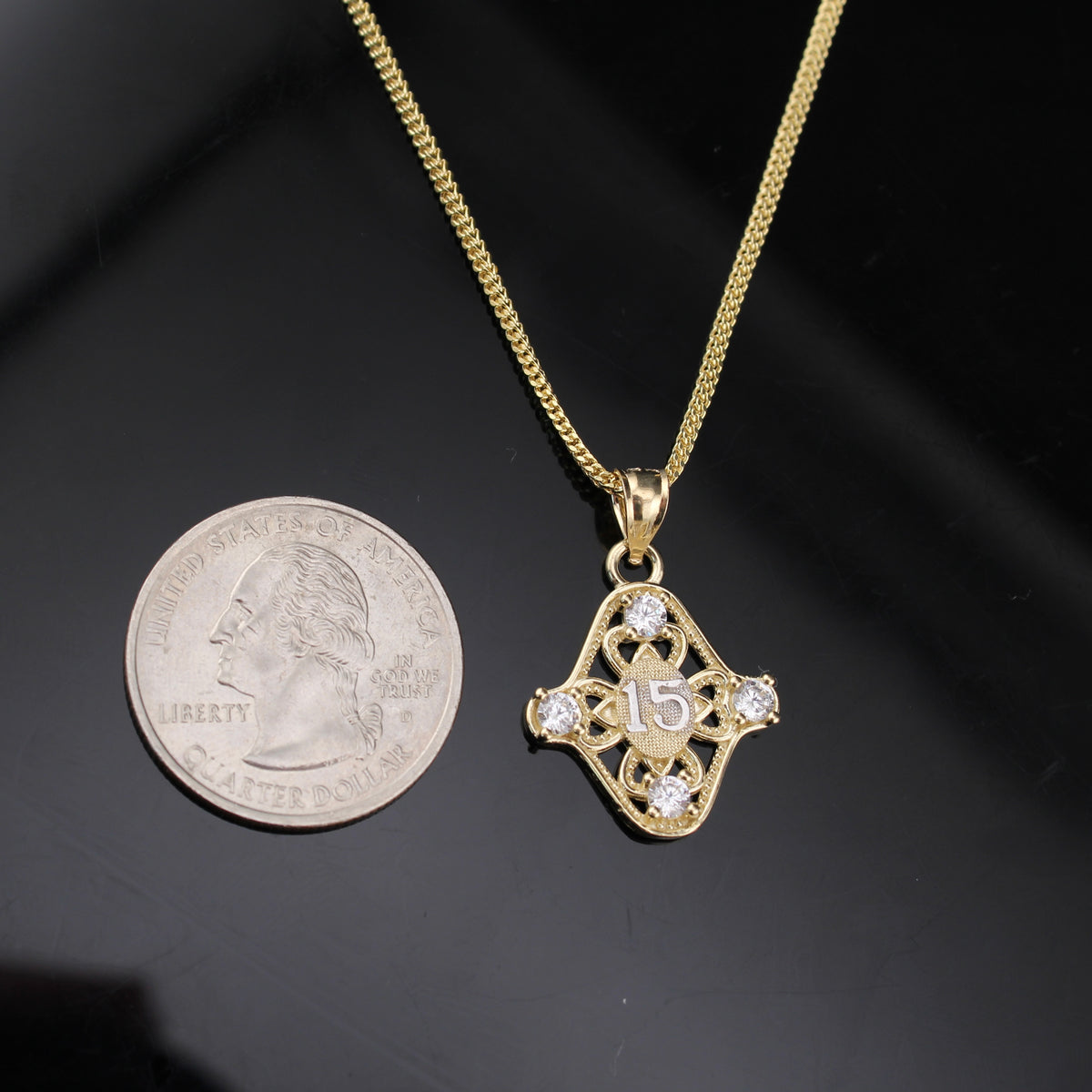 Real 10K Gold Quinceañera Pendant