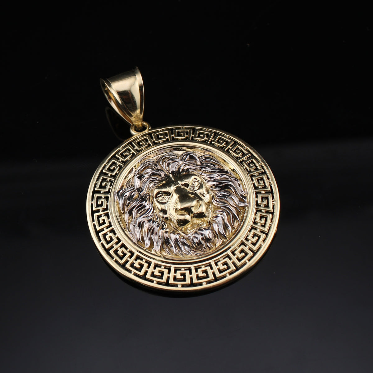 Colgante de león de oro de 10K auténtico