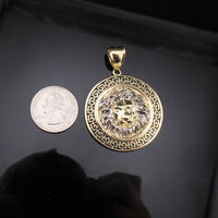 Colgante de león de oro de 10K auténtico