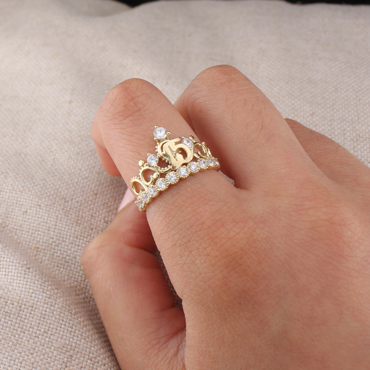 Real 10K Gold Quinceañera 15 Ring