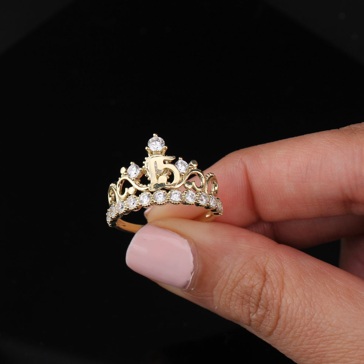 Real 10K Gold Quinceañera 15 Ring