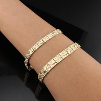 Pulsera de Pepitas de Oro de 14K Auténtico para Hombre