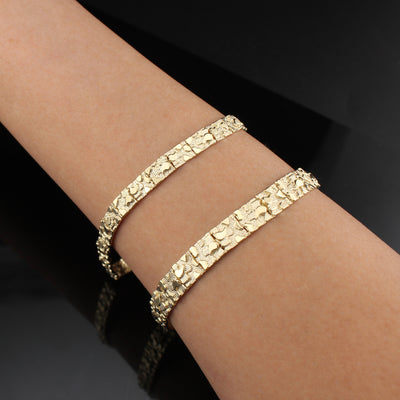 14K Gold Nugget Bracelet