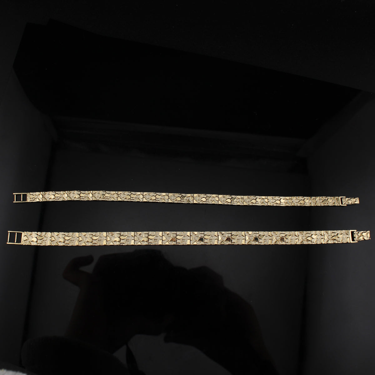 Pulsera de Pepitas de Oro de 14K Auténtico para Hombre