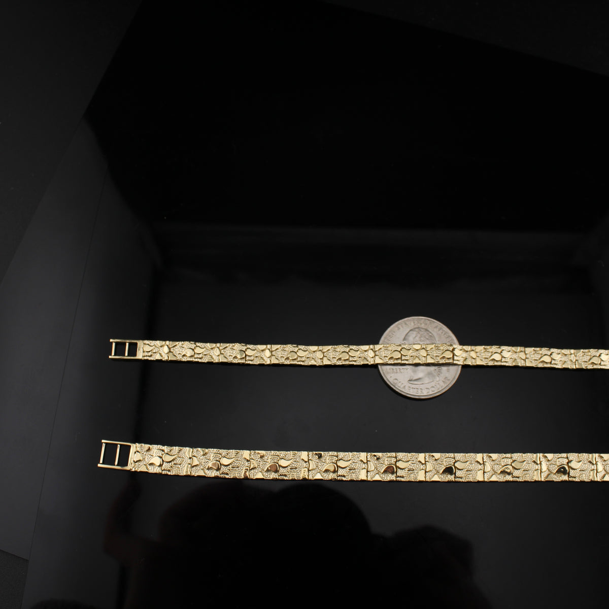Pulsera de Pepitas de Oro de 14K Auténtico para Hombre
