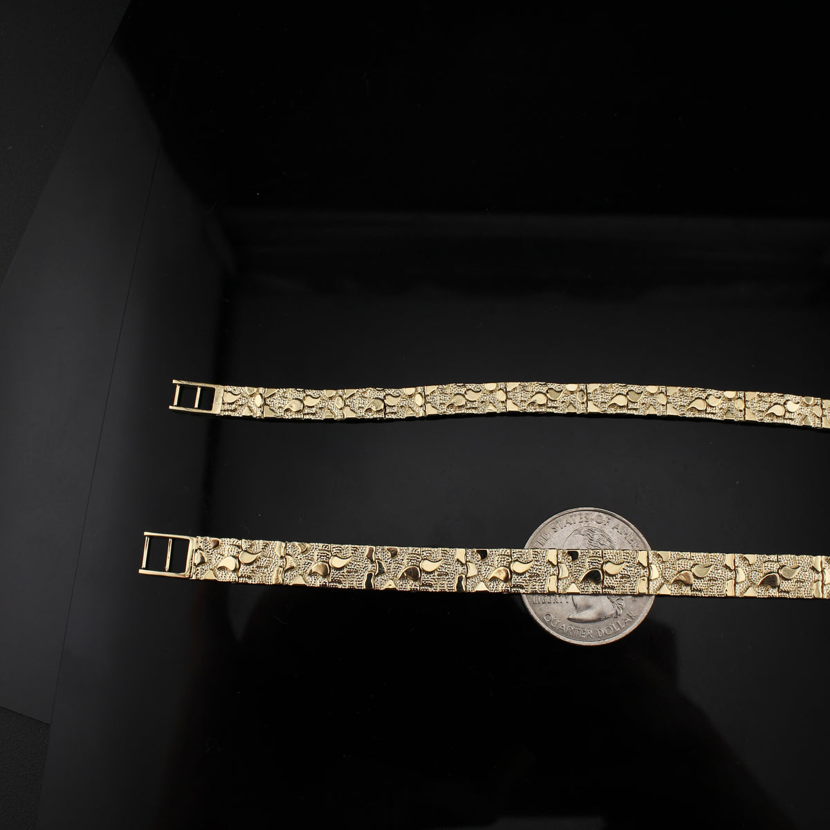 Pulsera de Pepitas de Oro de 14K Auténtico para Hombre