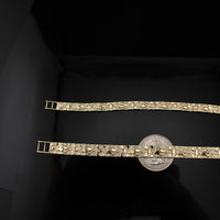 Pulsera de Pepitas de Oro de 14K Auténtico para Hombre