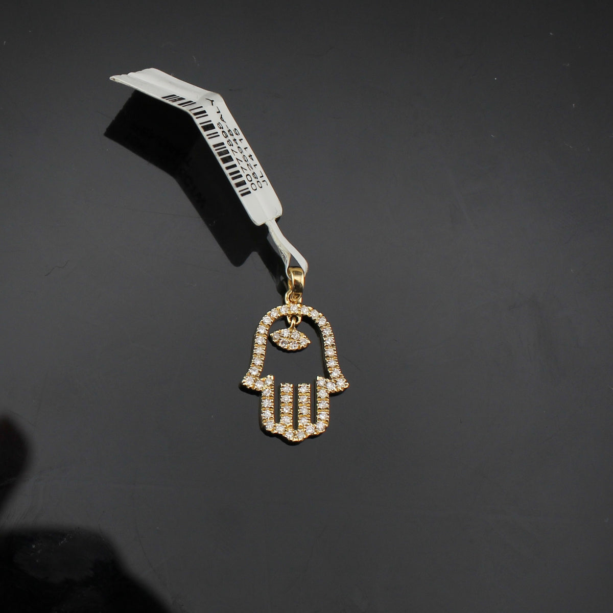 Colgante de Hamsa de Diamantes de Oro de 10K Auténtico