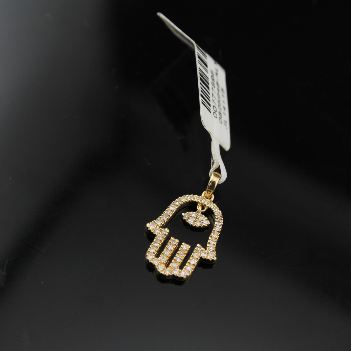 Colgante de Hamsa de Diamantes de Oro de 10K Auténtico