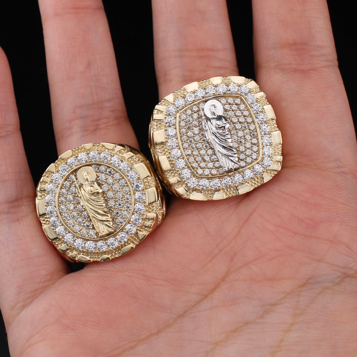 Real 10K Gold San Judas Saint Jude Ring Nugget