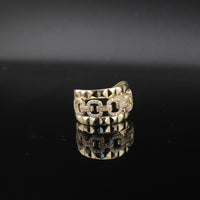 Real 10K Gold Chain CZ Design Ring