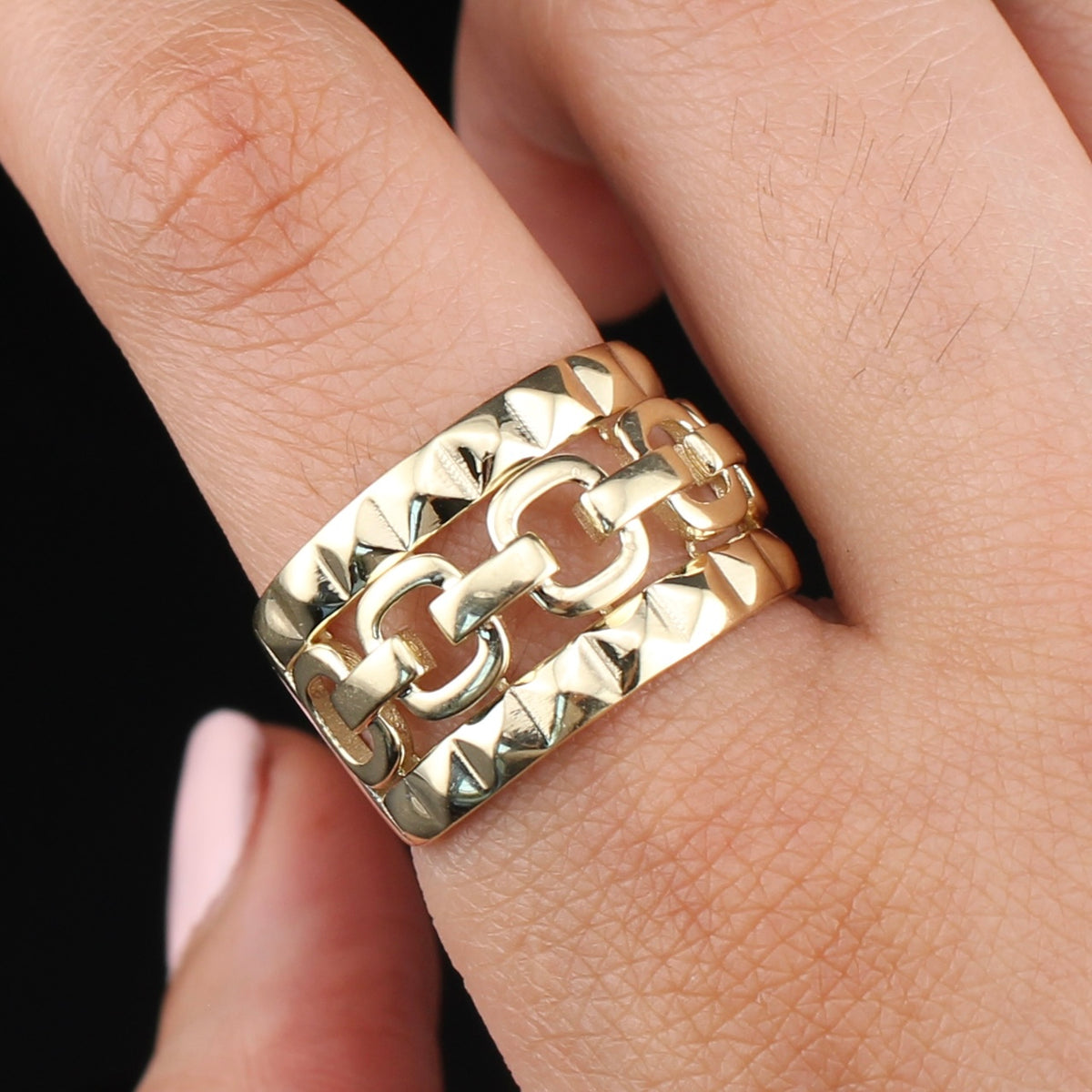 Real 10K Gold Chain Design Ring
