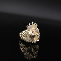 Real 10K Gold Roaring Lion Ring