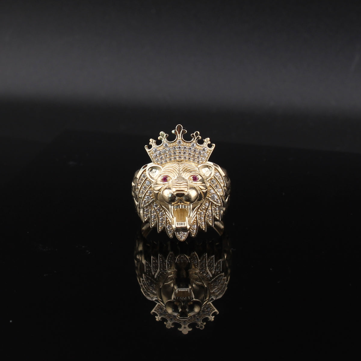 Real 10K Gold Roaring Lion Ring
