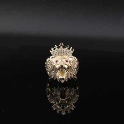 10K Gold Roaring Lion Ring