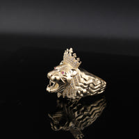 Real 10K Gold Roaring Lion Ring