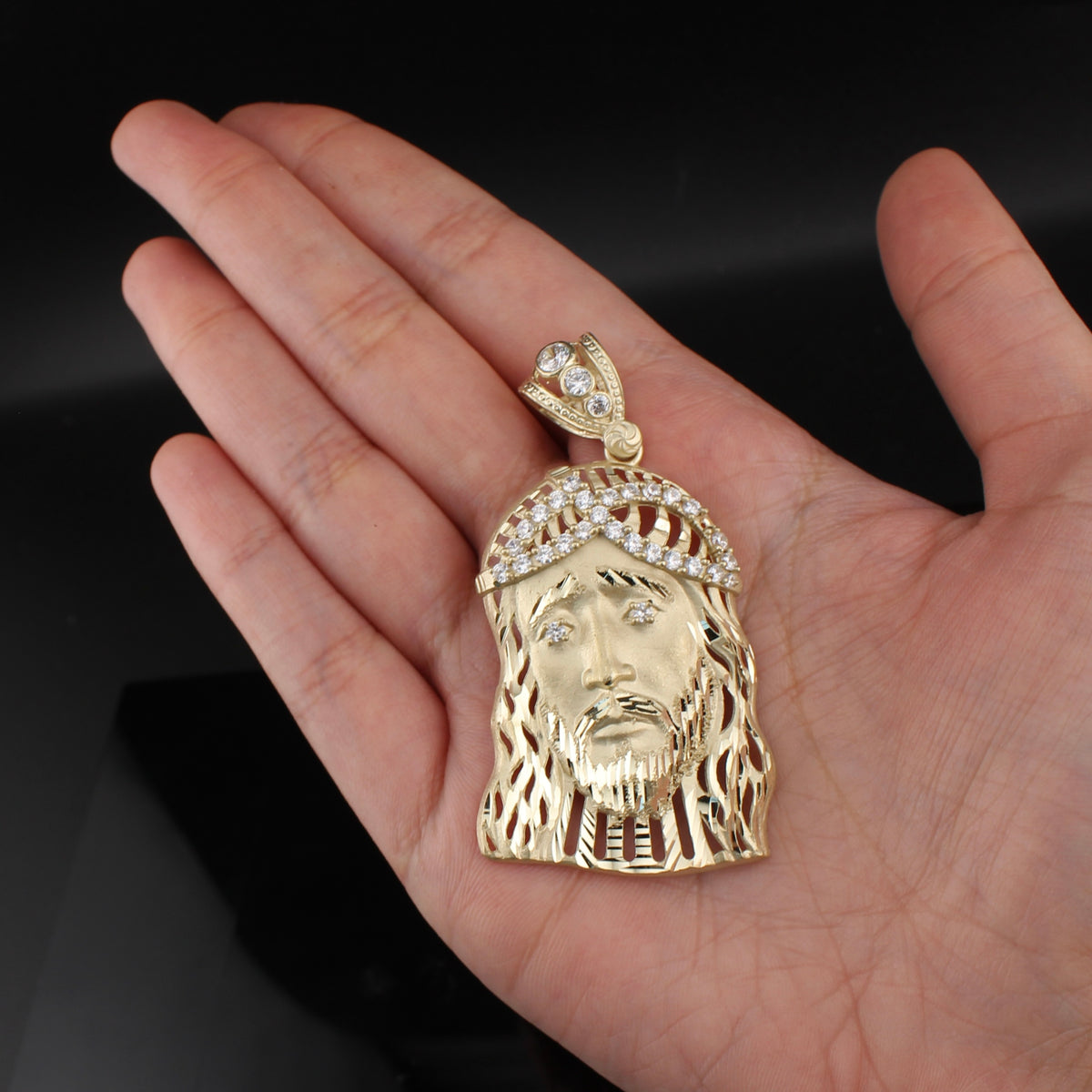 Colgante con Cara de Jesús de Oro de 10K auténtico