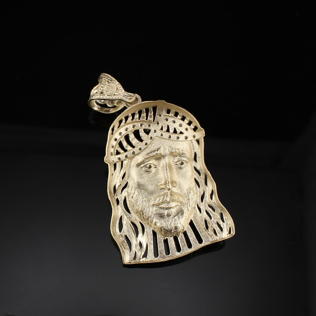 Colgante con Cara de Jesús de Oro de 10K auténtico
