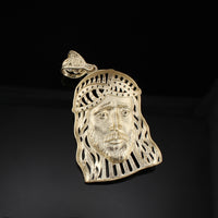 Colgante con Cara de Jesús de Oro de 10K auténtico