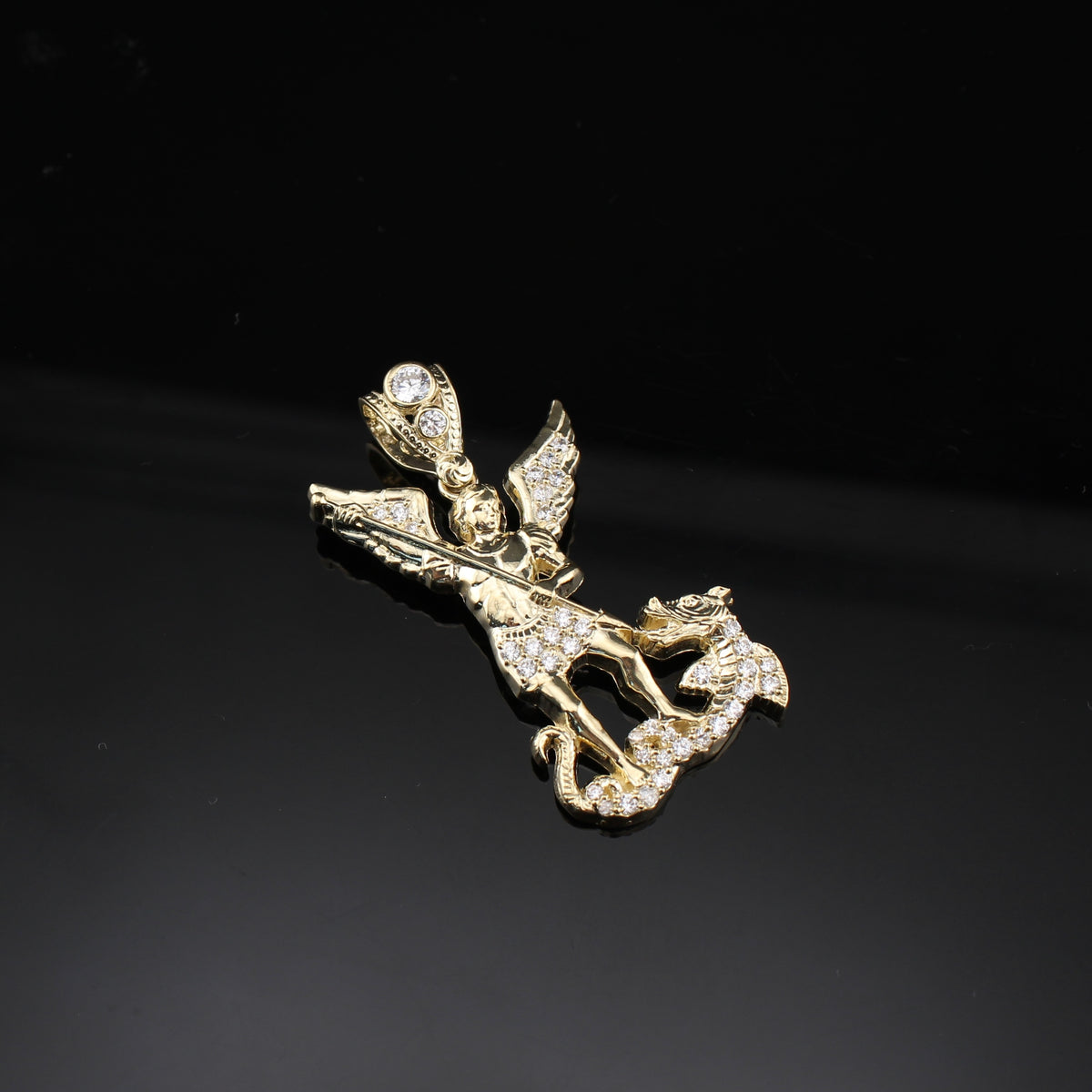 Colgante de ángel de oro de 10K real