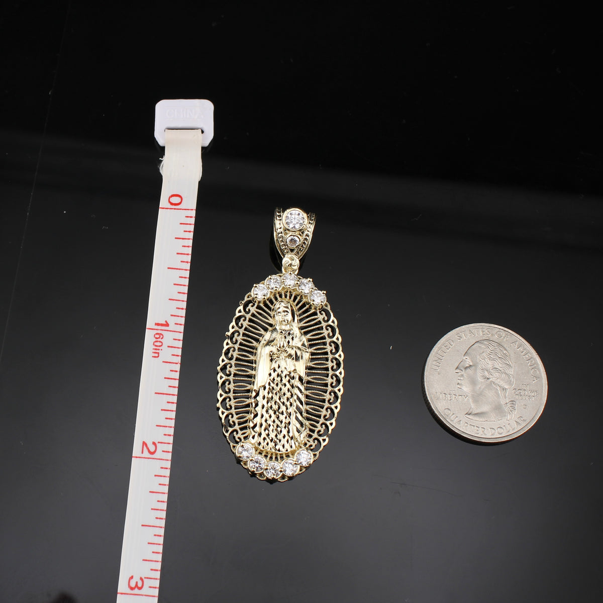 Colgantes de la Virgen María de Oro de 10K auténtico