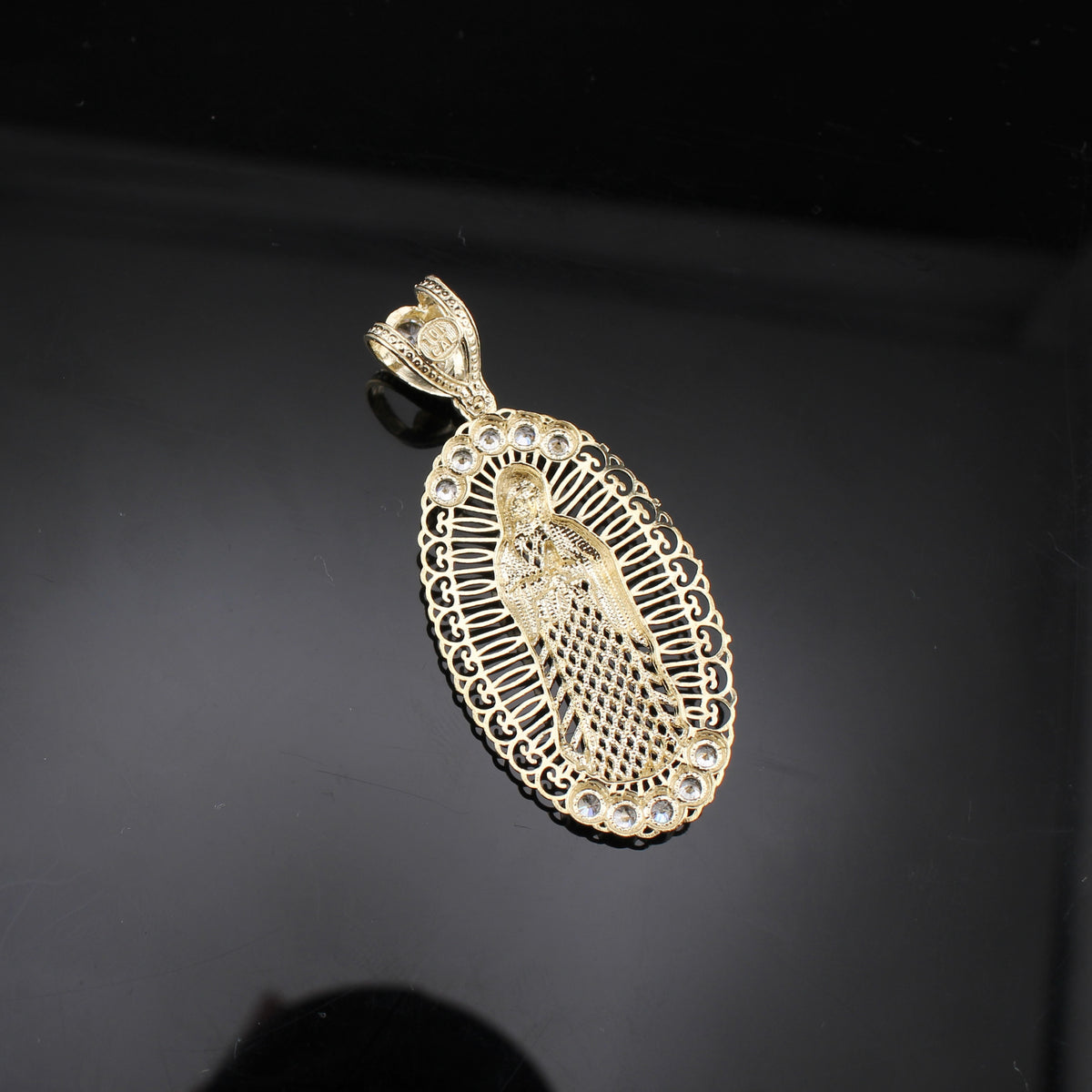 Colgantes de la Virgen María de Oro de 10K auténtico