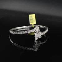 Real 10K Gold Diamond Butterfly Heart Bracelet
