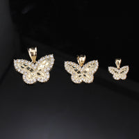 Real 10K Gold Nugget Butterfly Pendants